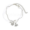 Alloy Elephant Flower Charm Multi-strand Anklets for Women FS-WG259DB-01-2