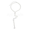 Imitation Pearl & CCB Teardrop Wedding Bridal Backdrop Necklaces for Backless Dress WG70975-01-5