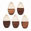 Walnut Wood & Luminous Glow in the Dark Resin Pendants RESI-N039-77-1