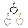 3Pcs Heart Alloy Pendant Decorations HJEW-JM00865-1