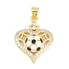 Football Brass Micro Pave Cubic Zirconia Pendants KK-A297-09G-G-1