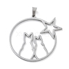 304 Stainless Steel Pendants STAS-I327-02P-03-1