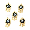 Rack Plating Handmade Evil Eye Lampwork Pendants KK-F838-01C-G-4