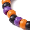 2Pcs 2 Styles Pumpkin Plastic Beaded Stretch Bracelet Sets BJEW-JB10888-5