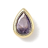 Teardrop Brass Micro Pave Cubic Zirconia Cabochons KK-P345-13G-B03-1