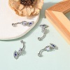 Evil Eye Drop Belly Button Rings for Women AJEW-C010-01P-5