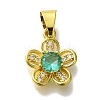 Flower Rack Plating Brass Micro Pave Cubic Zirconia Pendant KK-H485-01G-04-1