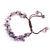 Natural Amethyst Chips Braided Bead Bracelet PW-WG69423-07-1