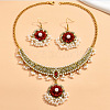 Alloy Rhinestone Pendant Necklaces & Earrings Sets for Women WGE8301-12-1