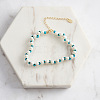 Natural Turquoise Weave Shell Pearl Beaded Bracelets BJEW-L692-006G-2