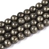 Natural Pyrite Beads Strands X-G-S249-01-8mm-1