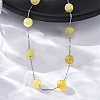 304 Stainless Steel Cat Eye Round Beads Handmade Chain Necklaces for Women NJEW-C073-01P-03-3