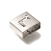 Letter Style 304 Stainless Steel Square Slide Charms STAS-L132-23L-2