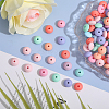 CHGCRAFT 180Pcs 6 Colors Rondelle Food Grade Eco-Friendly Silicone Abacus Beads SIL-CA0003-15-4