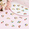 GOMAKERER 40Pcs 10 Style Rainbow Color Pride Alloy Enamel Pendants ENAM-GO0001-06-4
