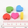Mixed Color Heart Natural Wood Beads Nice for Children's Day Jewelry Making X-TB109Y-4