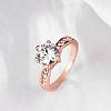 Exquisite Engagement Rings Brass Czech Rhinestone Finger Rings for Women RJEW-BB02141-8-3