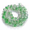 Spray Painted Glass Beads Strands GGLA-S058-001E-01-2