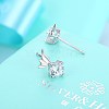 Exquisite 925 Sterling Silver Cubic Zirconia Stud Earrings EJEW-BB20054-4