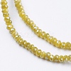 Electroplate Glass Beads Strands GLAA-F079-PL01-3