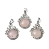 Natural Rose Quartz Pendants G-P498-01P-02-1