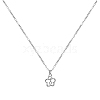 Alloy Hollow Flower with Star Pendant Necklaces for Women PW-WGA599A-01-5