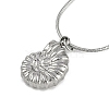 304 Stainless Conch Shell Shaped Pendant Round Snake Chain Necklaces NJEW-Z044-03P-1