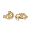 Brass Micro Pave Clear Cubic Zirconia Connector Charms KK-E068-VB055-3