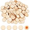 Olycraft 200Pcs 2 Style Unfinished Wood Cabochons WOOD-OC0002-54-1