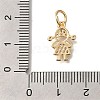 Brass Micro Pave Cubic Zirconia Pendants KK-Q001-17G-3