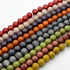 Handmade Fancy Antique Glazed Porcelain Ceramic Round Beads Strands PORC-L019-10mm-M-1