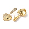 Brass Pave Cubic Zirconia Stud Earrings for Women EJEW-M258-09G-2