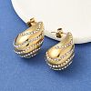 304 Stainless Steel Teardrop Stud Earrings EJEW-B108-07G-2