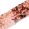 Gradient Color Natural Red Hematoid Quartz/Ferruginous Quartz Beads Strands G-N342-134-4