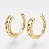 Brass Cubic Zirconia Cuff Earrings EJEW-S201-187-1