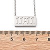 304 Stainless Steel 11:11 Rectangle Pendant Cable Chain Necklaces for Women NJEW-NH0001-04P-5