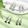 4 Pairs 4 Style Natural Mixed Genstone Round Beaded Dangle Earrings EJEW-TA00298-2