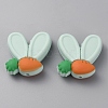 Rabbit Ears with Carrot Food Grade Eco-Friendly Silicone Focal Beads SIL-SZC0003-05K-1