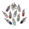 Natural & Synthetic Mixed Gemstone Pointed Pendants G-H281-01-1