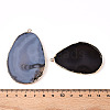 Natural Grey Agate Big Pendants KK-F882-01G-3