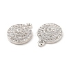 Brass Micro Pave Clear Cubic Zirconia Pendants KK-E071-16P-3
