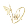 Flower & Butterfly Alloy Arm Cuff Bangles for Girl Women AJEW-A063-01F-G-4