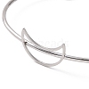 201 Stainless Steel Hollow Out Crescent Moon Open Cuff Bangle BJEW-P285-03P-3