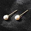 Round Brass Stud Earrings EJEW-Z086-03G-2