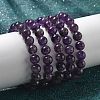 Natural Amethyst Bead Stretch Bracelets BJEW-K212-C-034-4