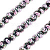 1 Strand Handmade Lampwork Inner Flower Rondelle Beads Strands LAMP-TA0002-72A-2