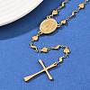 201 Stainless Steel Rosary Bead Necklaces NJEW-B143-06G-2