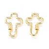 Brass Micro Pave Cubic Zirconia Screw Carabiner Lock Charms KK-M206-10G-01-2