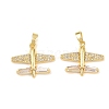 Brass Micro Pave Clear Cubic Zirconia Pendants KK-G549-18D-G-1