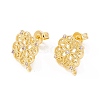 Brass Micro Pave Clear Cubic Zirconia Stud Earring Findings MAK-I018-10G-NR-1